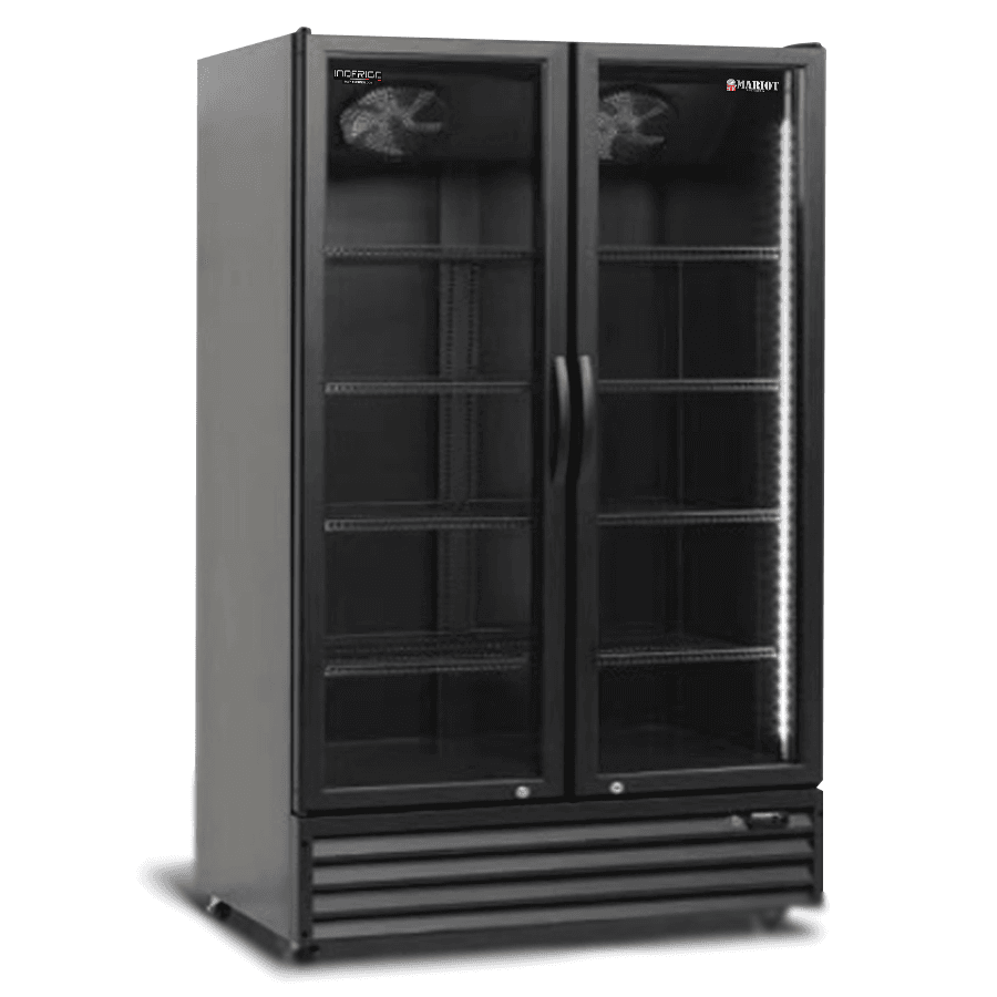 Double-door-upright-beverage-Freezer-Full-black-LBC1250-BLACK Double door upright beverage Freezer Full black LBC1250 BLACK