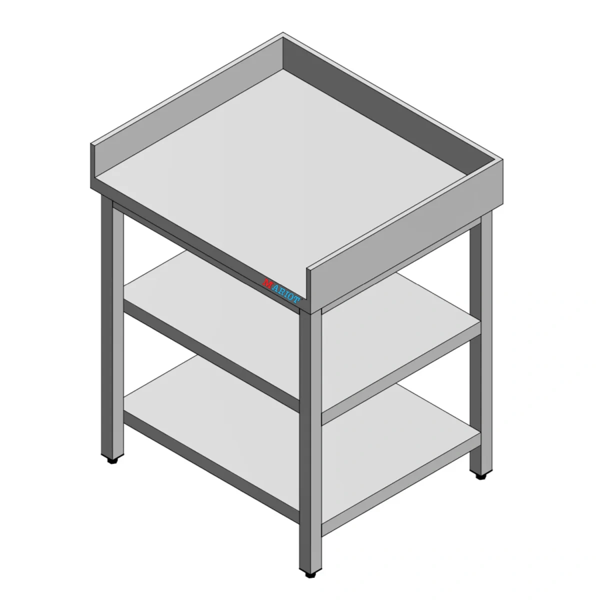 Stainless-Steel-Table-with-Backsplash-Left-Right-Side-Splash-Middle-and-Bottom-Shelf-1 Stainless Steel Table with Backsplash, Left, Right Side Splash, Middle and Bottom Shelf