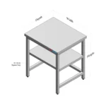 Stainless Steel Table with Middle Shelf and Open Base custom