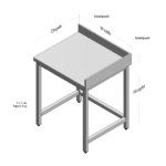 Stainless Steel Table with Rear, Right Side Splash and Open Base