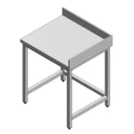 Stainless Steel Table with Rear, Right Side Splash and Open Base